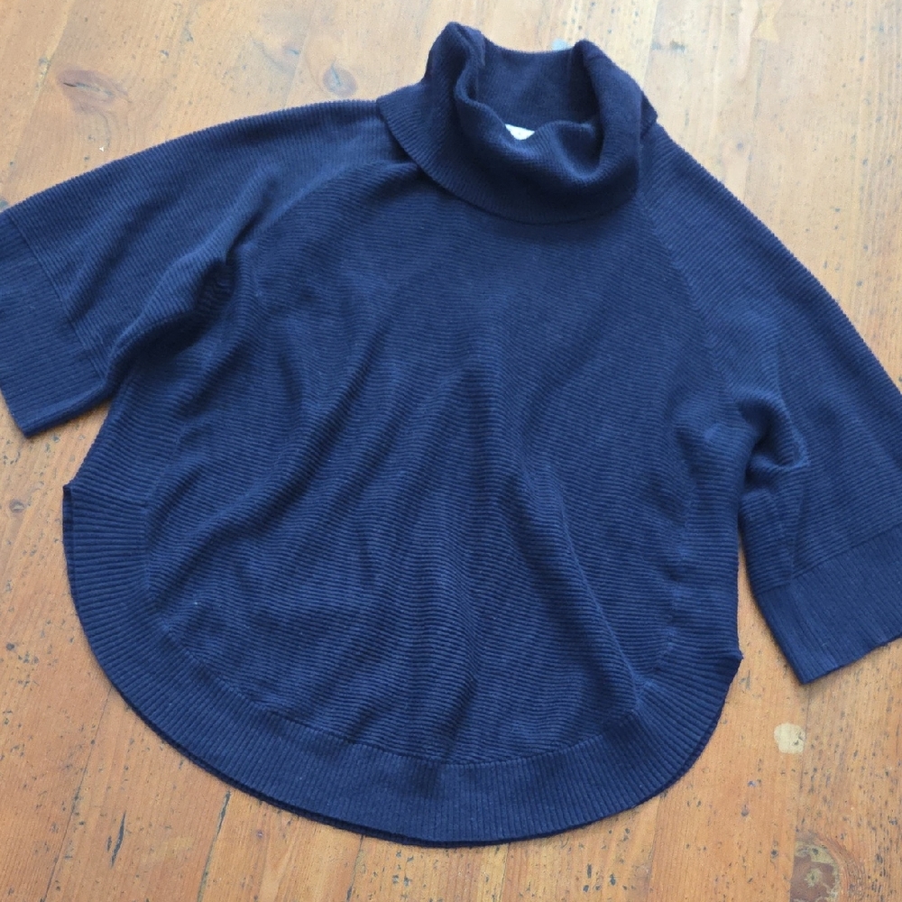 Chaus Deep Blue Cowl Neck Sweater